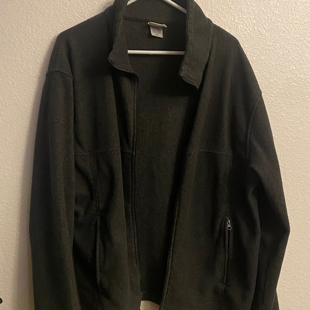 Bass Pro Shops Men's Black Zip-Up Fleece Sweater Jacket